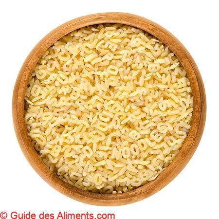 Pâte alimentaire alphabet