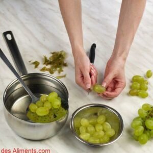 enlever la peau des raisins