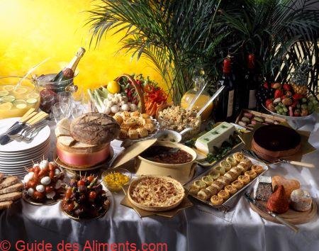 Buffet d'entrées et de desserts français