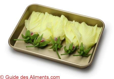 Aibika, fleurs de gombo