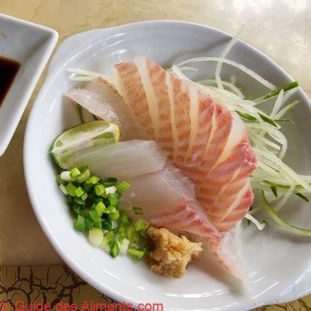 Sashimis de tilapia, sashimis de poisson Ikejime