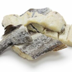 morue s&eacute;ch&eacute;e sal&eacute;e