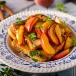 Pain perdu à la pêche caramélisée