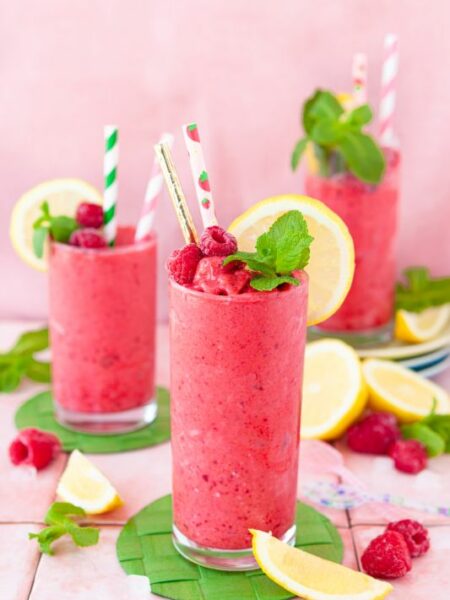 smoothie glacé framboise citron