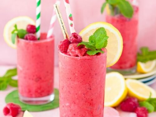 smoothie glacé framboise citron