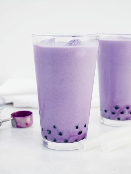 Bubble Tea &agrave; la poudre de patate douce violette