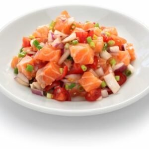 saumon lomi lomi, salade de saumon cru hawaïen