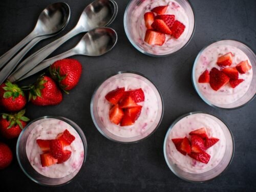 Mousse aux fraises façon cheesecake