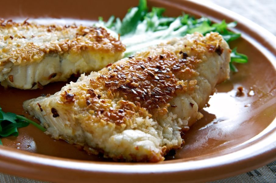 Poisson en croûte de noix de coco