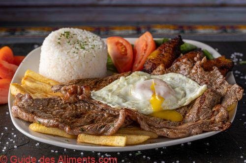 Lomo a lo pobre, bistec a lo pobre, or bife a lo pobre